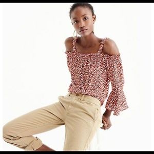 NWT JCrew Silk Cold Shoulder Blouse